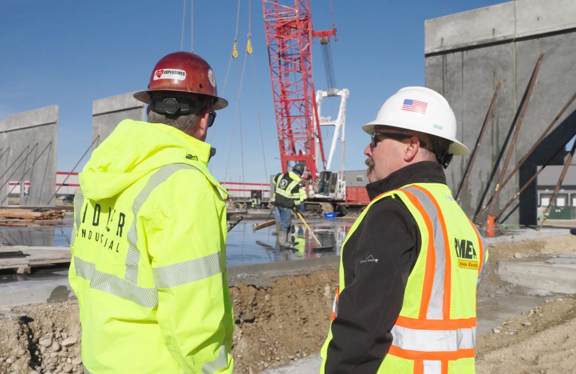 Adler Industrial Construction and Rocky Mountain Electric discuss build strategies for their new project.