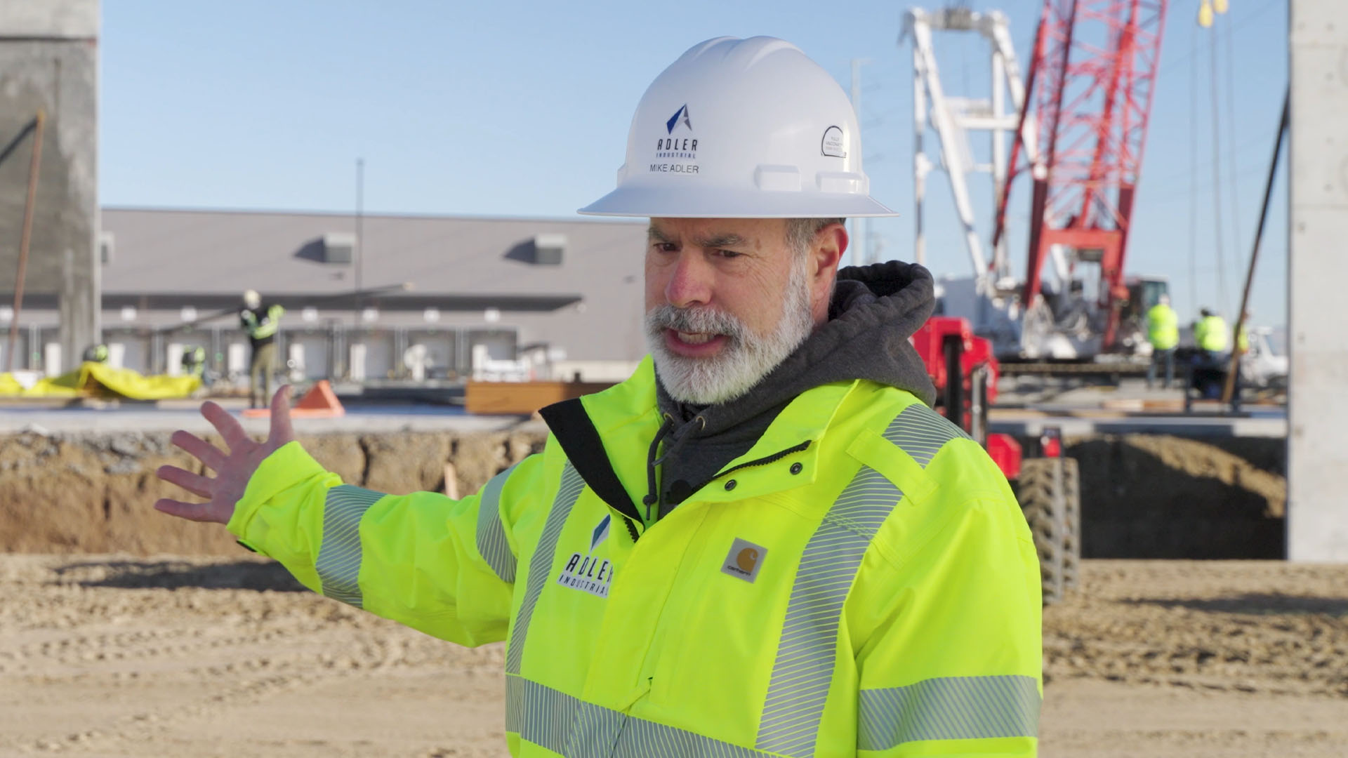 Michael Adler on a construction site.